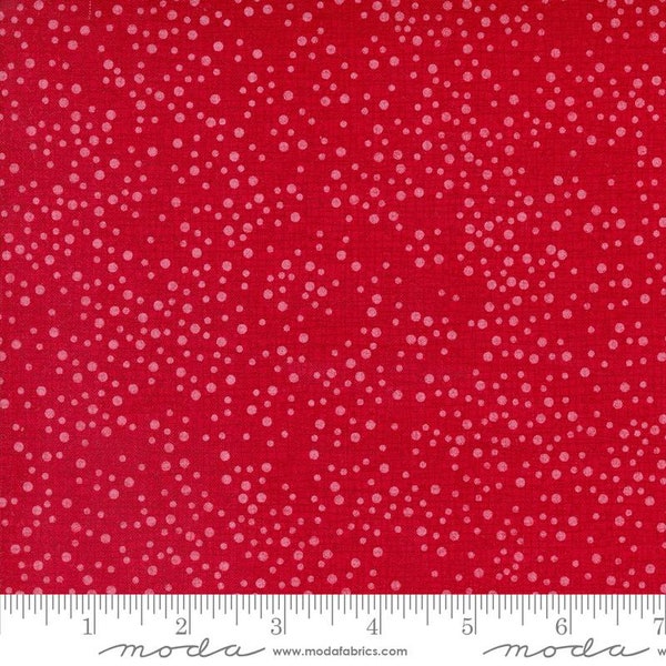 Winterly Thatched Dotty Dots Texture in Crimson Red by Robin Pickens for Moda Fabrics 44 inches wide 100% Cotton Quilting Fabric MD-48715-43