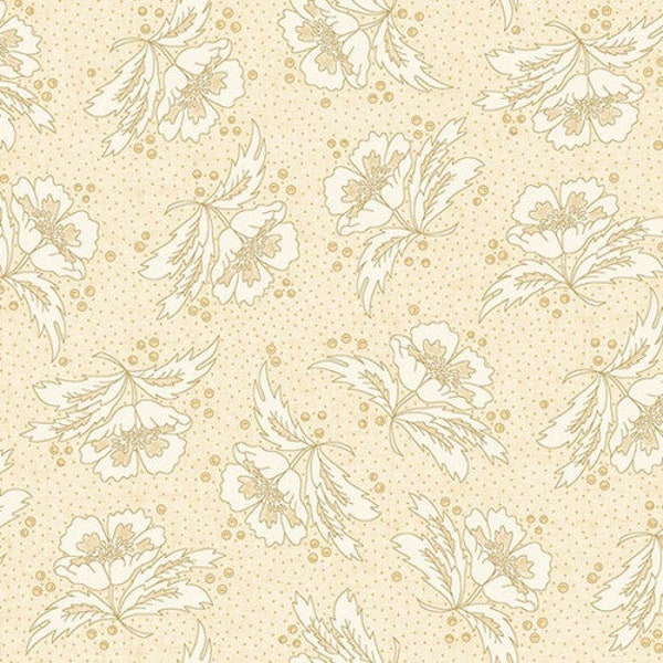 Butter Churn Basics Floral in Cream by Kim Diehl for Henry Glass Fabrics 44 in wide 100% Cotton Fabric HG-6284-44