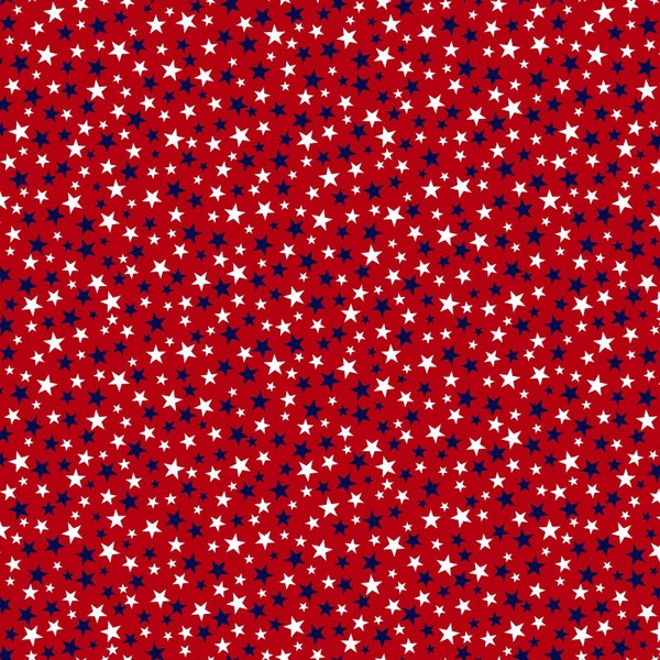 Star-Spangled Beach Small Stars in Red by Sharon Lee for Studio E 44 inches wide 100% Cotton Quilting Fabric SE-7489-88