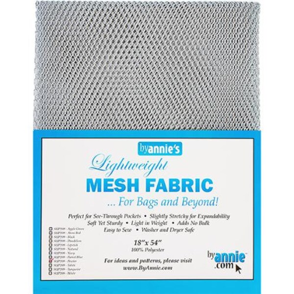 Lightweight Mesh Fabric in Pewter Gray By Annie's 18”x 54” 100% Polyester BYA-SUP209-PEWTER