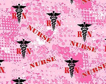 Nurse Geometric in Pink Abstract design 43 inches wide 100% Cotton Fabric 1180-Nurse