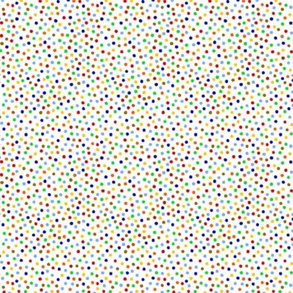 Garden Pindot in Multi Rainbow Dots in White by Michael Miller 43 inches wide 100% Cotton Quilting Fabric MM-CX1065-MULT