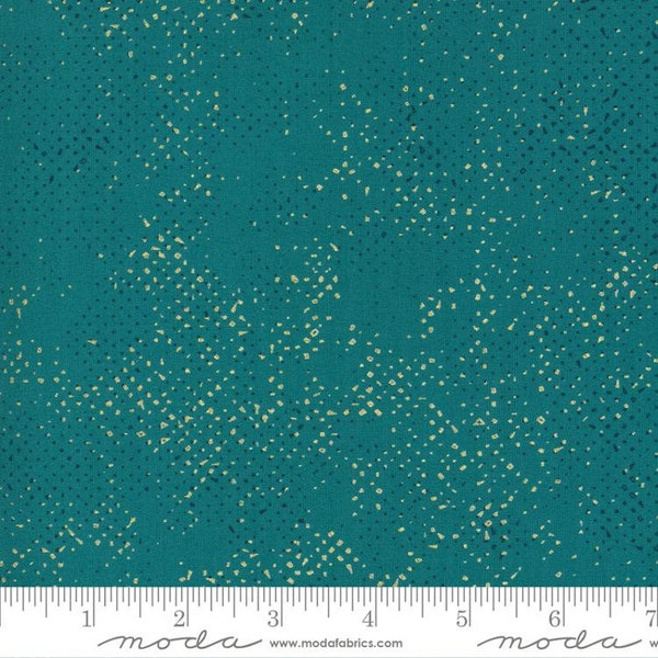 Spotted Metallic in Peacock Green Blue by Zen Chic for Moda Fabrics 44 inches wide 100% Cotton Quilting Fabric MD 1660 152M