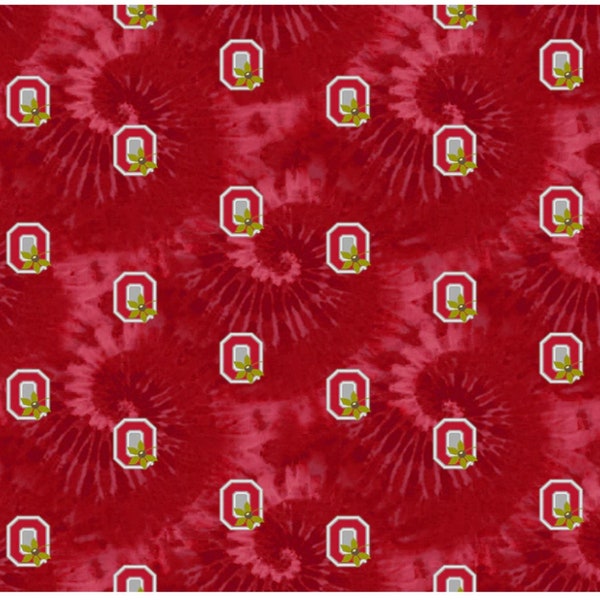 Ohio State Buckeyes NCAA College Tie Dye Design 43 inches wide 100% Cotton Quilting Fabric OHS-1316