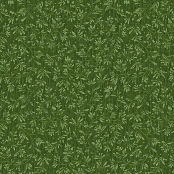 Nature's Affair Rosemary Swirl in Dark Green by Jan Mott for Henry Glass 44 inches wide 100% Cotton Quilting Fabric HG-3160-68