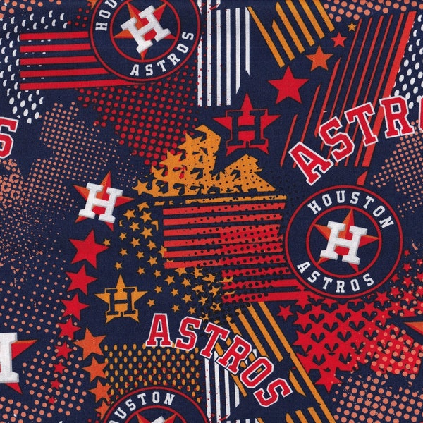 Houston Astros MLB Baseball Color design 44 inch wide 100% Cotton Fabric MLB-60316BK