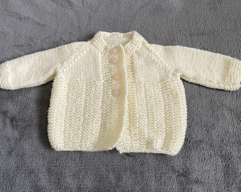 Newborn Baby Girls Cardigan in Lemon