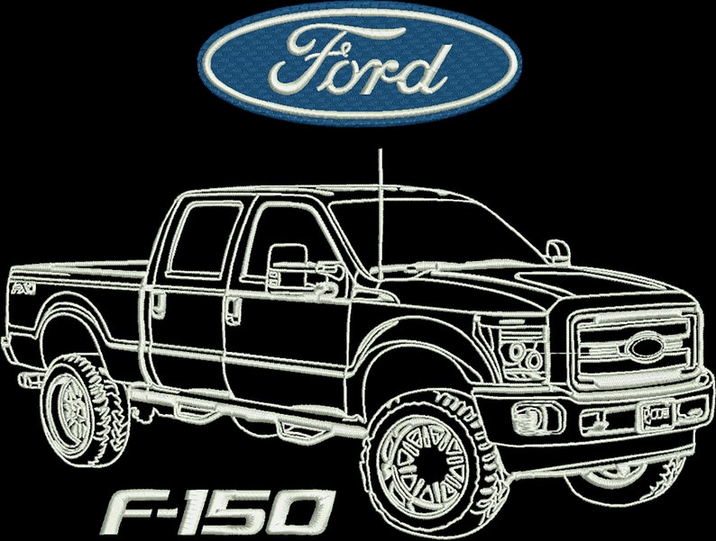 Ford F150 Outline Auto Embroidery Design | Etsy