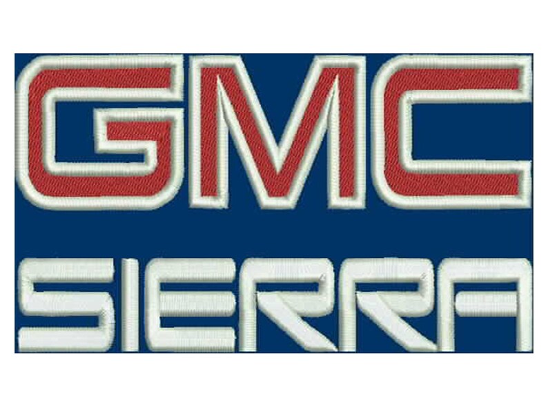 GMC SIERRA logo Outline Auto Embroidery Design. Patch GMS | Etsy