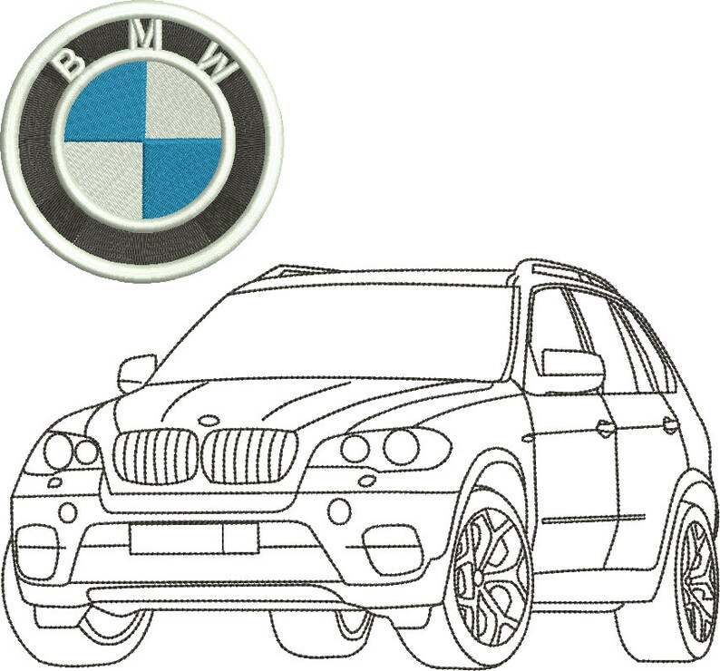 BMW Outline Auto Embroidery Design | Etsy