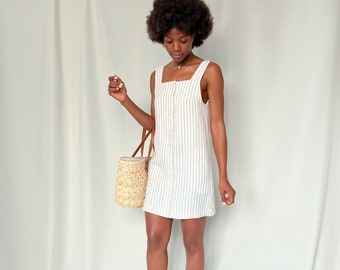 Linen Beige Dress, Linen Beachwear Dress, Linen Resort Wear