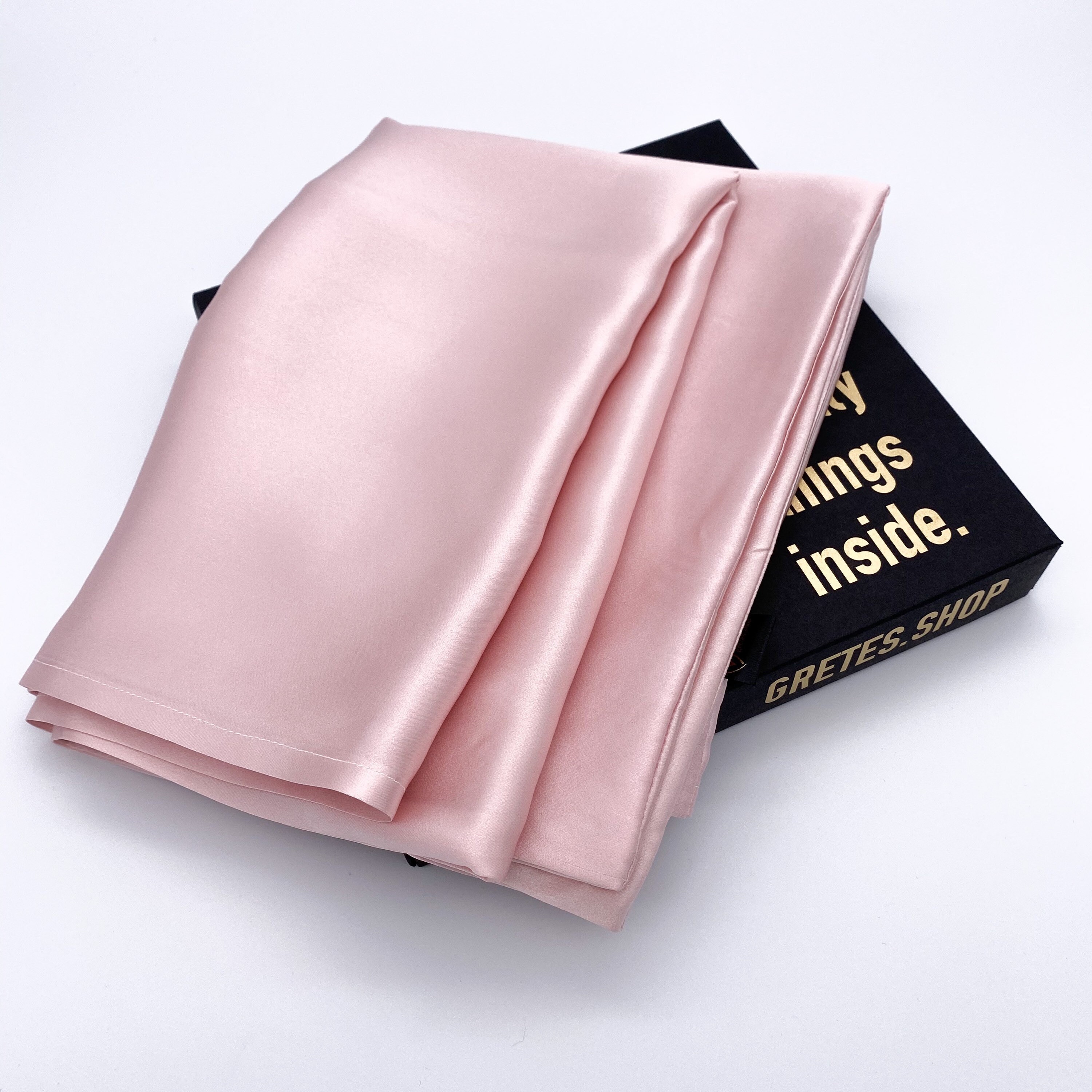 Pink silk pillowcase