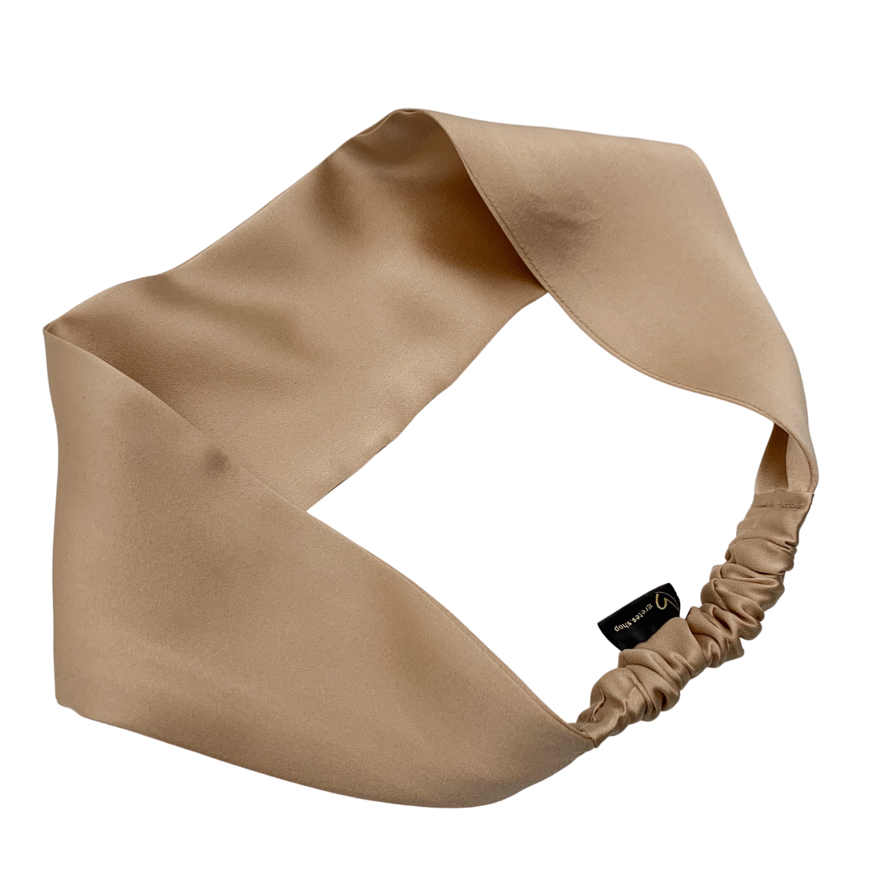 Beige silk headband, silk head wrap, hair accessories, spa headband