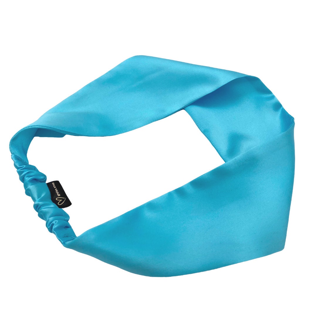 Turquoise silk headband