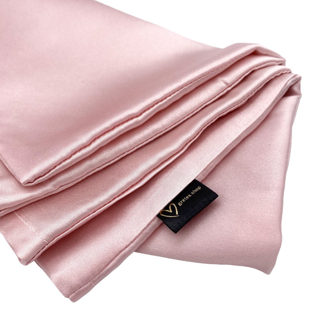 Pink silk pillowcase