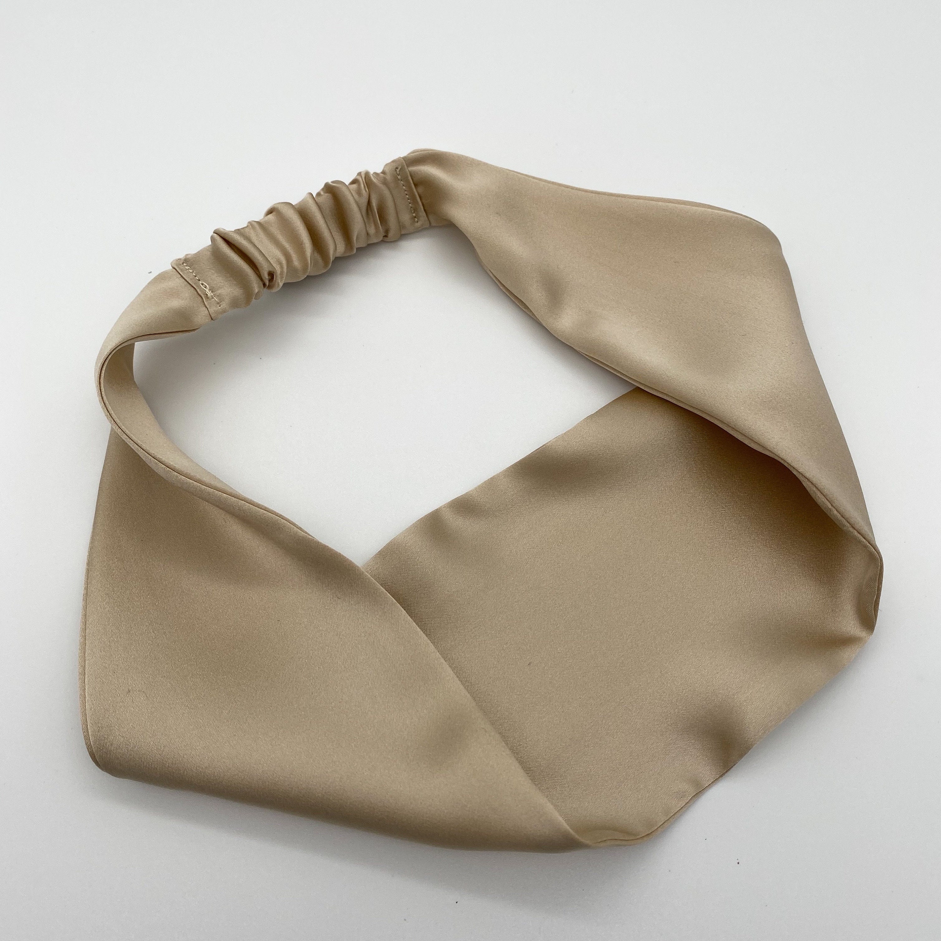 Cream silk headbands, silk head wrap, hair accessories, spa headband