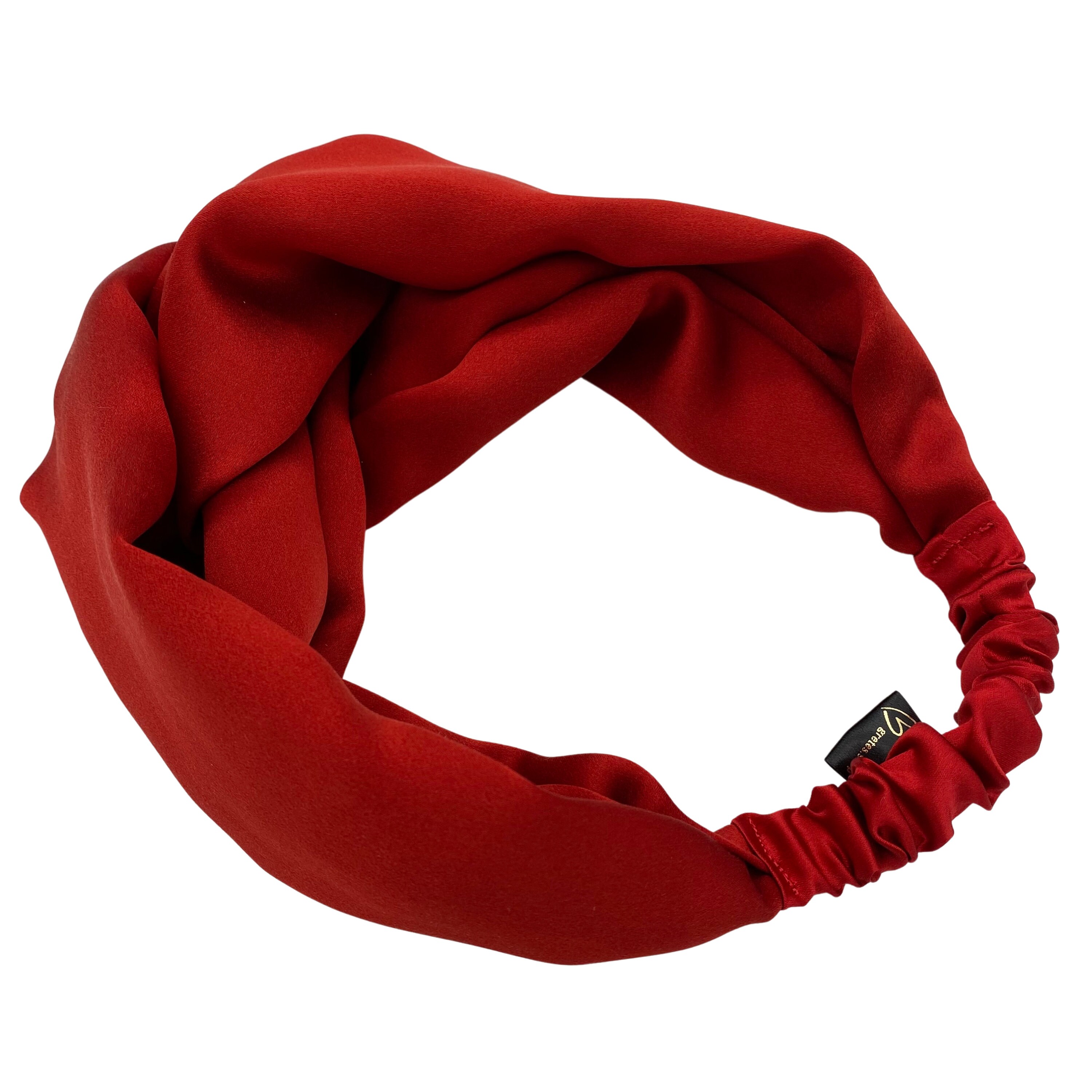 Boho red silk headband, silk head wrap, hair accessories, spa headband