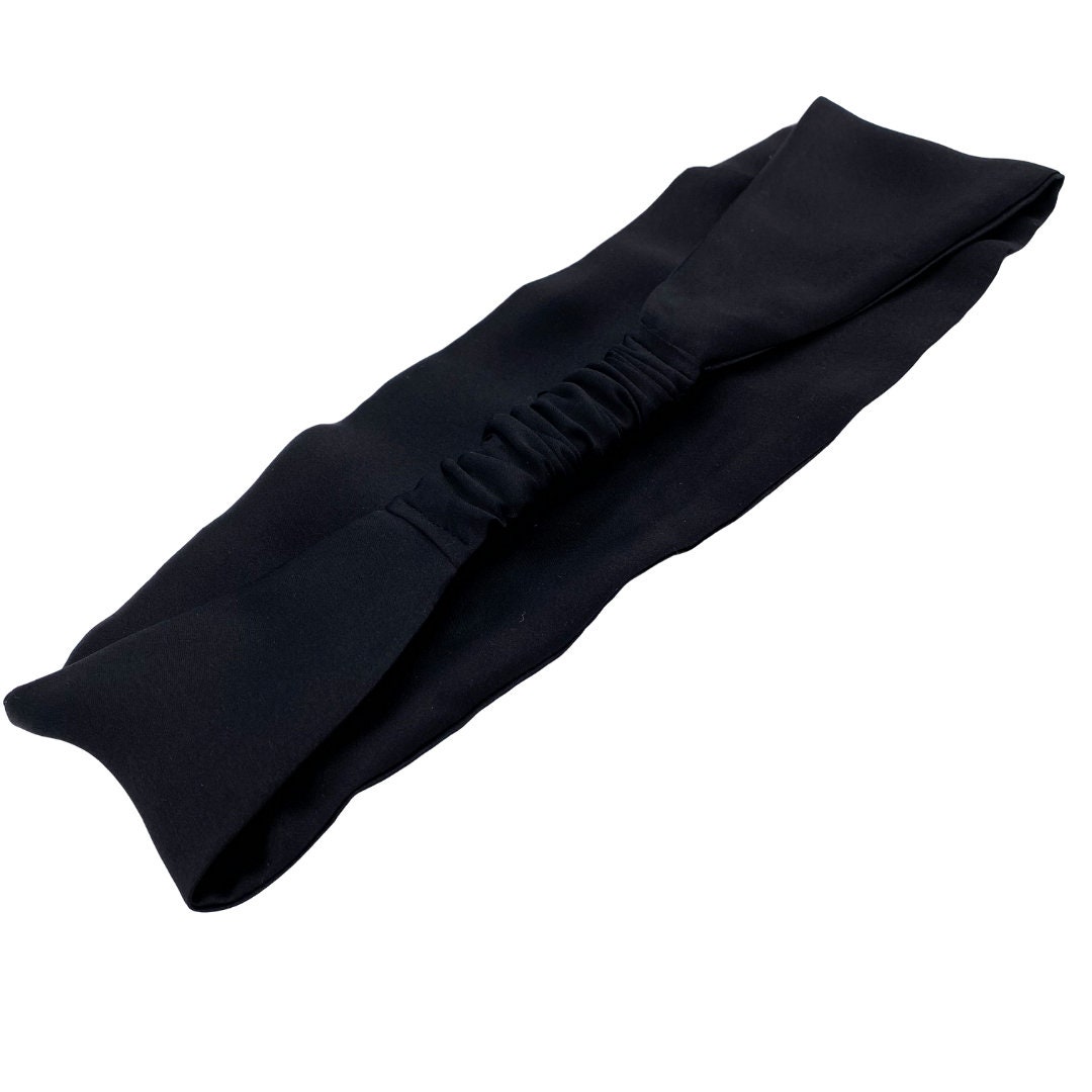Black silk headbands, silk head wrap, hair accessories, spa headband