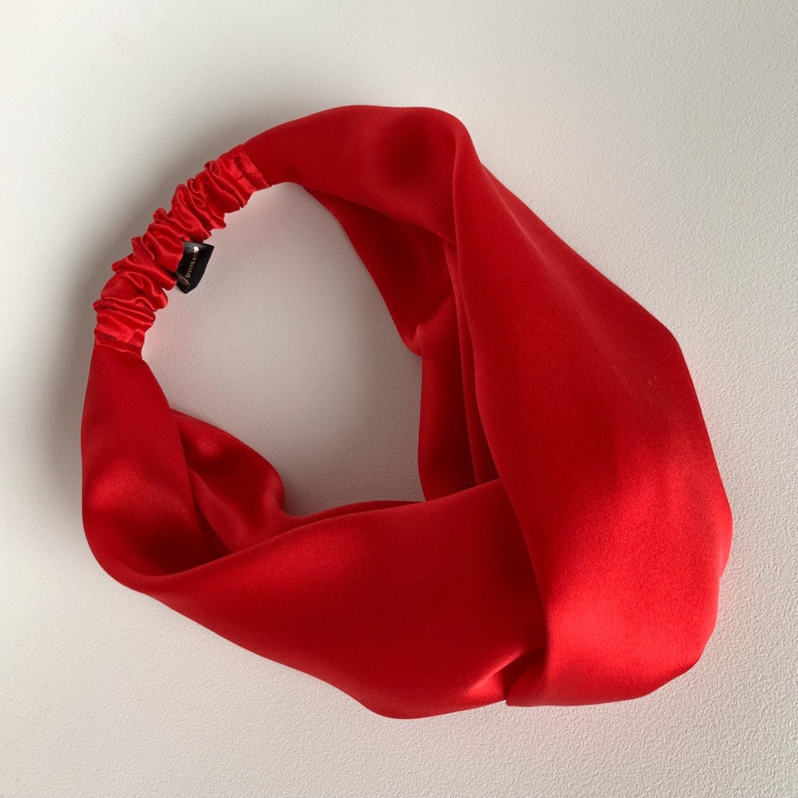 Boho red silk headbands, silk head wrap, hair accessories, spa headband