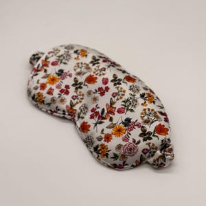 Luxury Silk Sleep Mask – 100% Italian Silk, Floral Eye Mask for Sleeping, Soft Padded Mask with Cashmere & Cotton, Handmade Gift for Her