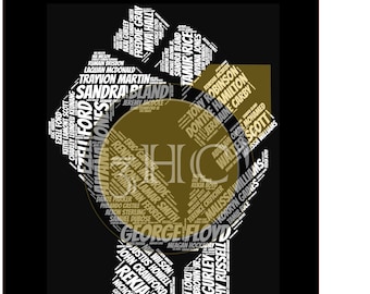 BLM Fist with Names SVG; Revised edition; Cricut Users PRINT