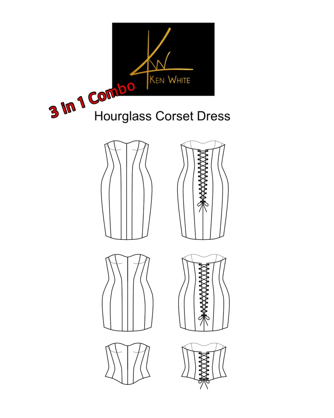3-in-1 Hourglass Corset Dress Sewing Pattern (digital Download) - Etsy