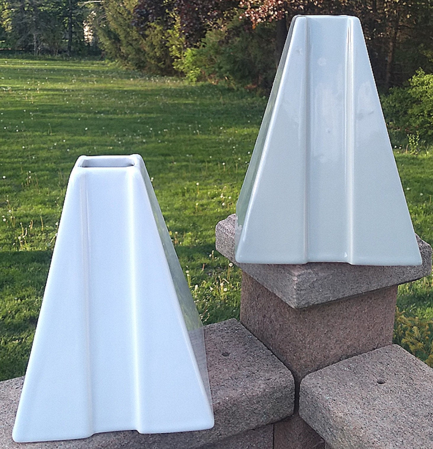 Rare Vintage 1985 Haeger Pottery Triangle Pyramid Vase Lot of Etsy