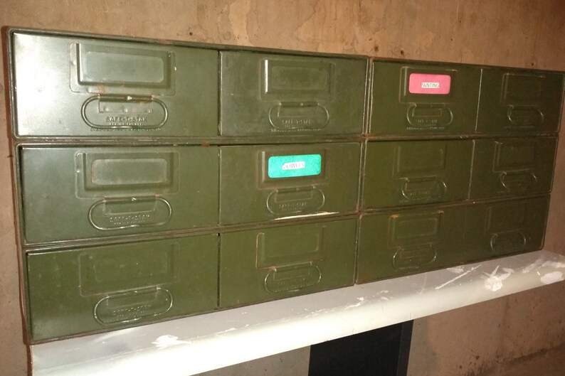 Vintage Safe T Stak Diebold Green Card Catalog File Etsy
