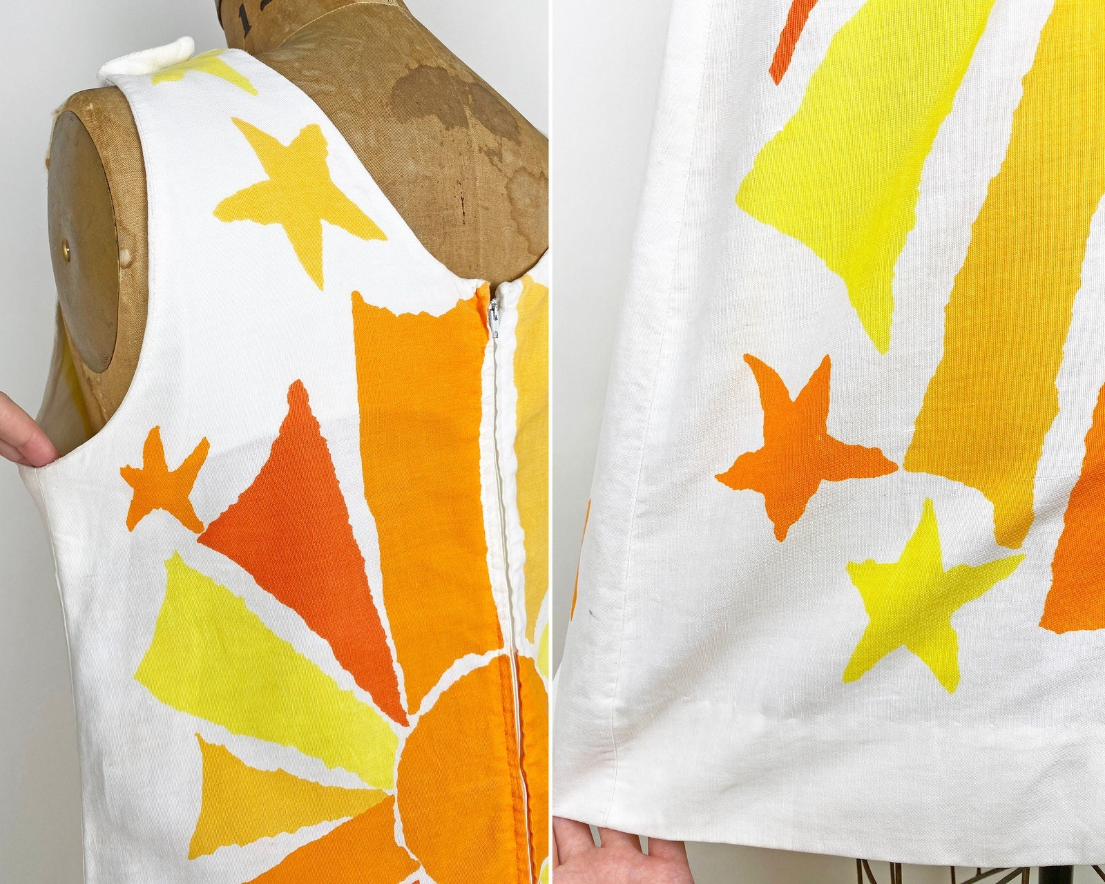 60s Vintage Vera Neumann Cotton Sun Print Dress Summer