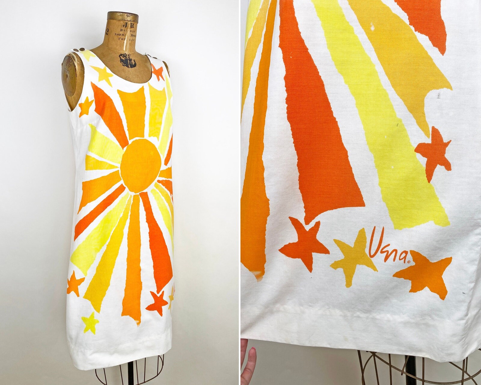 60s Vintage Vera Neumann Cotton Sun Print Dress Summer