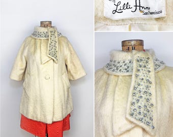 Lilli Ann 50s 60s Green Fur Felt & Wool Drop Waist Coat - Etsy