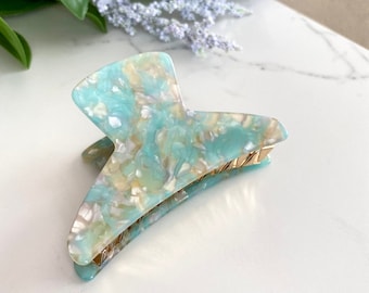 Arden Jade French Hairclaws, Tortoise Shell Hair Clip, Acetate Hair Clip, Tortoiseshell Hair Claws, Resin Jaw Claw, Lightweight Hairclaw