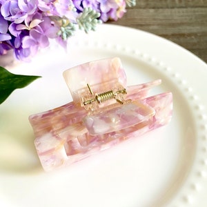 Yula Lavender Tortoise Shell French Hair Claw Clip, Tortoise Shell Hair Accessories, Cellulose Acetate Hair Claw Clip, Resin Hair Claw Clip