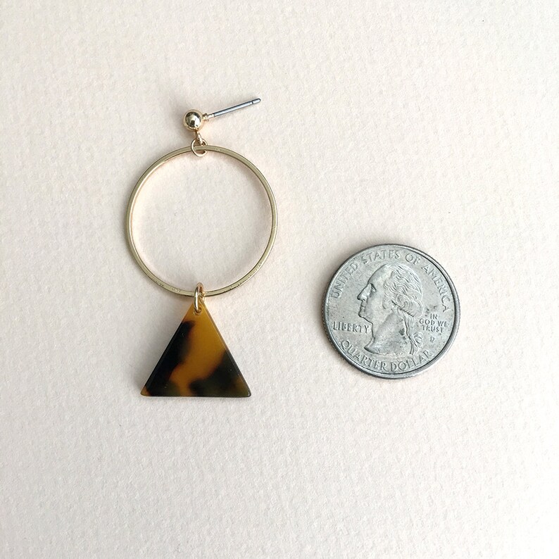 Triangle Tortoise Shell Dangle Earrings Tortoise shell earrings tortoise earrings acetate earrings cute earring gift for her B-25