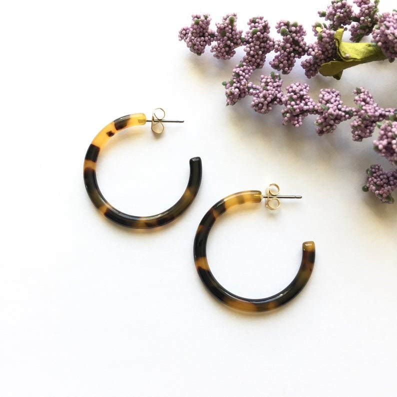 Tortoise shell hoop earrings anthropologie sale