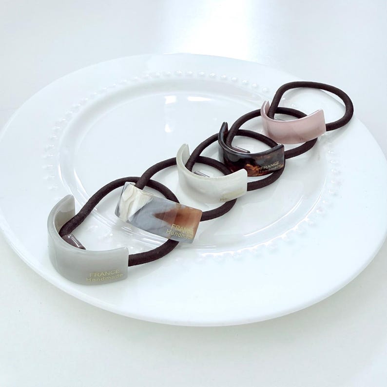 Lily Sköldpaddsskal Hästsvans Resårband Manschettband, Minimalistiska Håraccessoarer, Acetat Hästsvanshållare, Sköldpaddsskal Hårresårmanschett bild 6