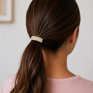 Lily Sköldpaddsskal Hästsvans Resårband Manschettband, Minimalistiska Håraccessoarer, Acetat Hästsvanshållare, Sköldpaddsskal Hårresårmanschett bild 8