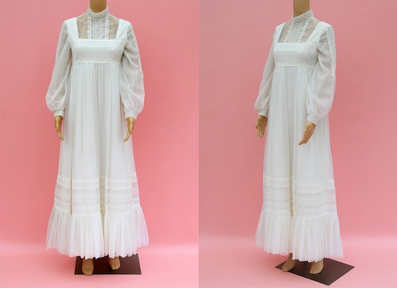 1960s Long Wedding Dress White Iconic Classic Sev… - image 1