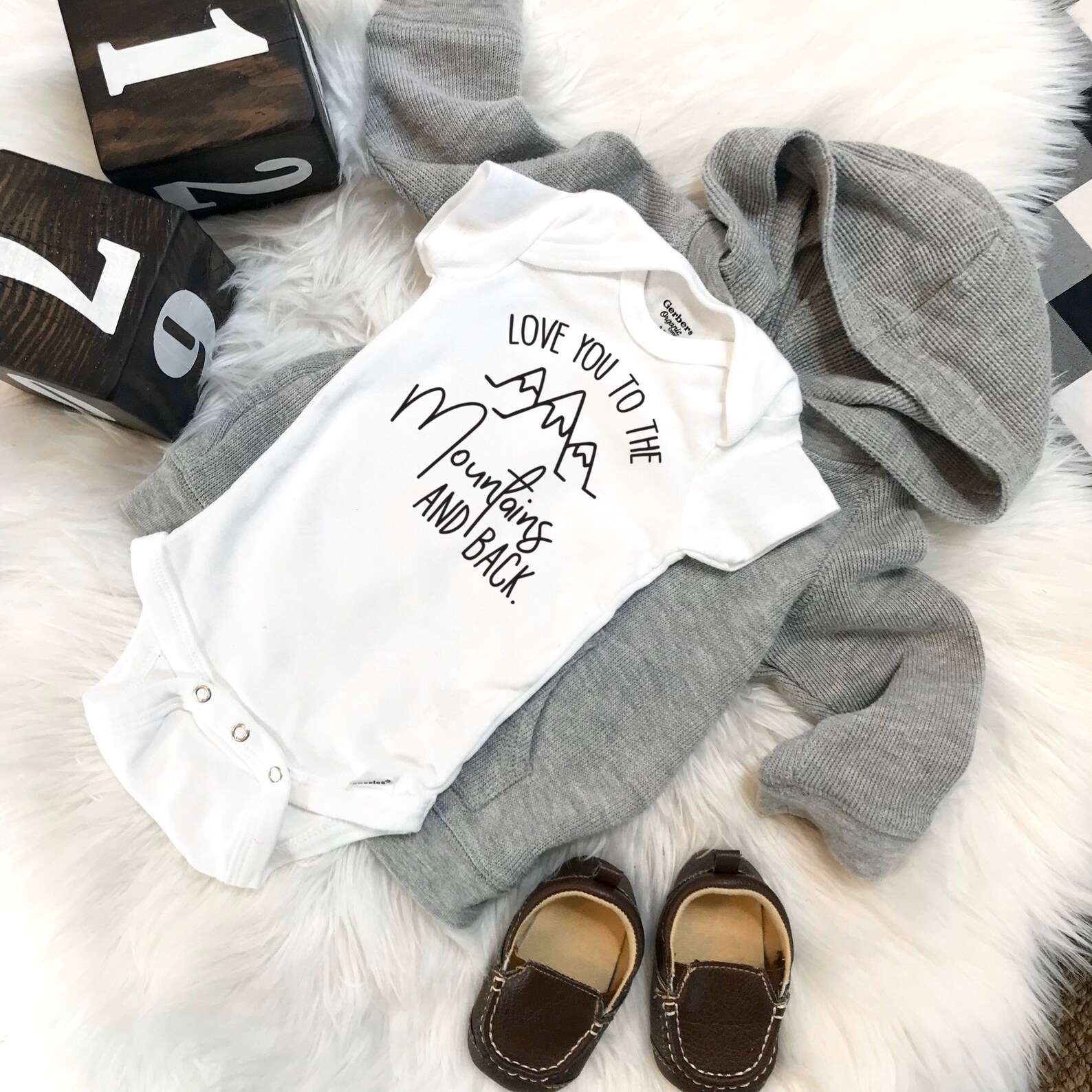 Love You to the Mountains and Back Baby Onesie / Outdoor / Etsy