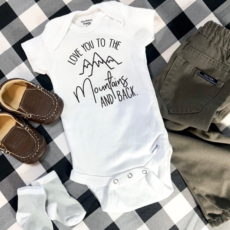 Love You to the Mountains and Back Baby Onesie / Outdoor / Etsy