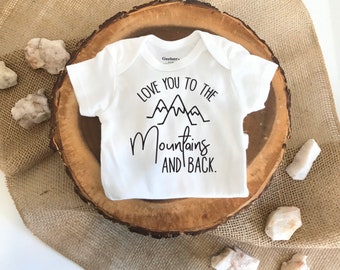Love You to the Mountains and Back Baby Onesie / Outdoor / Adventure / Baby Shower Gift / Hiking / Camping / Mountain / Colorado / Nature