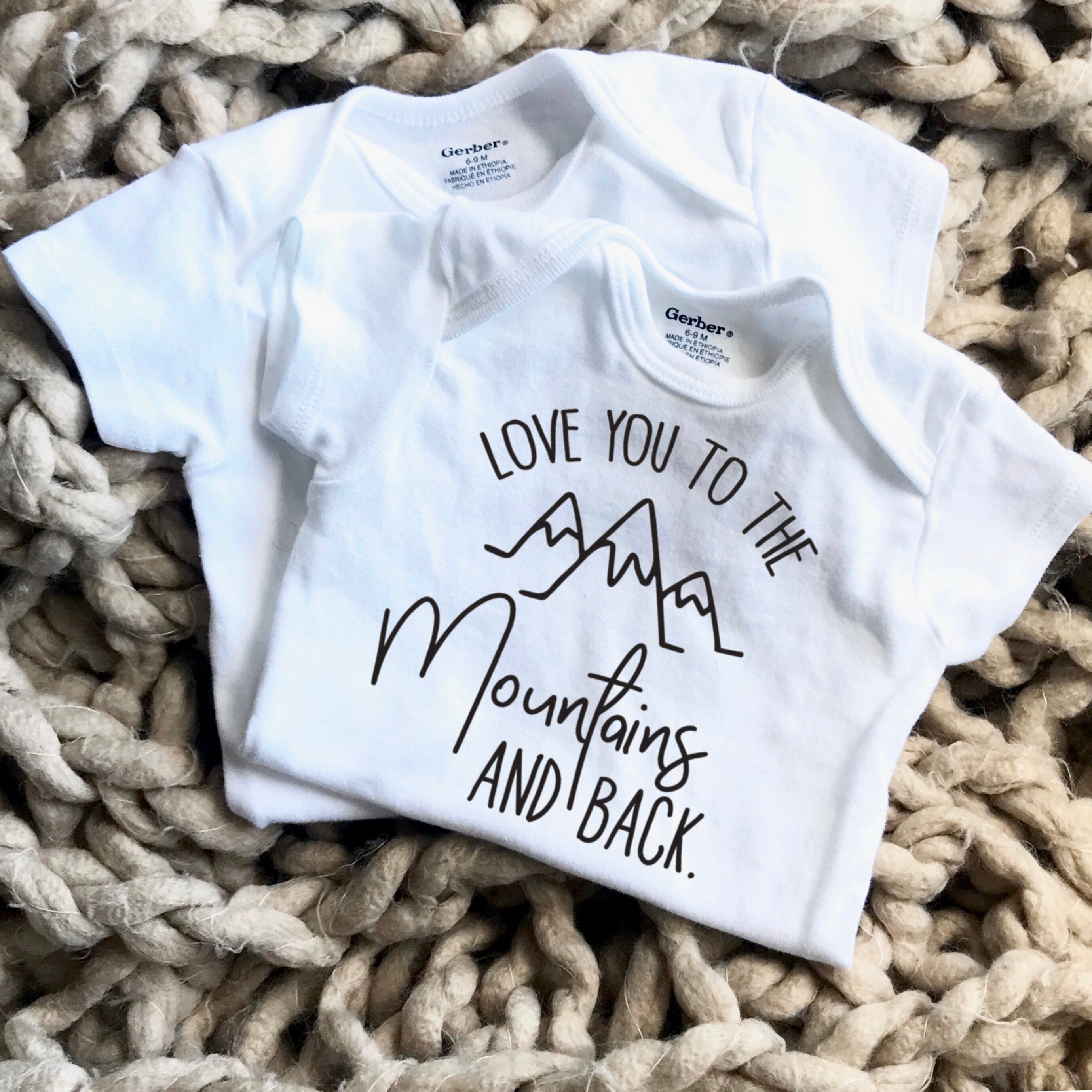 Love You to the Mountains and Back Baby Onesie / Outdoor / Etsy