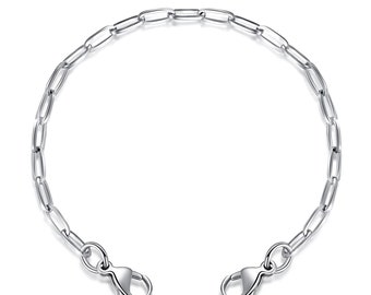 Medical ID Stainless Steel Silver Mini Oval Link Interchangeable Bracelet Strand - 5 Sizes!