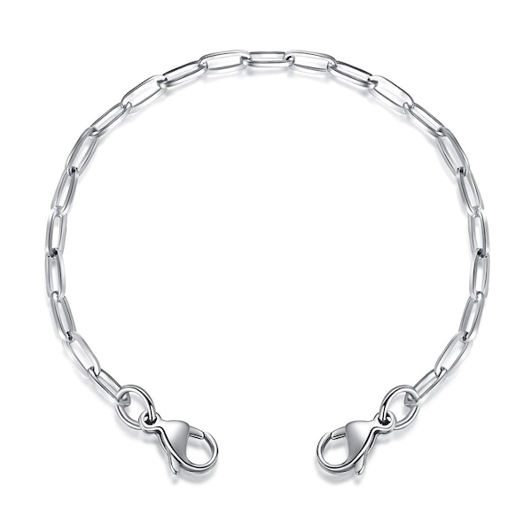 Medical ID Stainless Steel Silver Mini Oval Link Interchangeable Bracelet Strand - 5 Sizes!