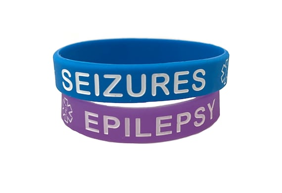2 Sizes! Epilepsy and Seizures Silicone Bracelet Set Of 2 Youth & Adult Several Color Choices