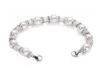 Medical ID Elegant Pearl Bead Interchangeable Bracelet Strand