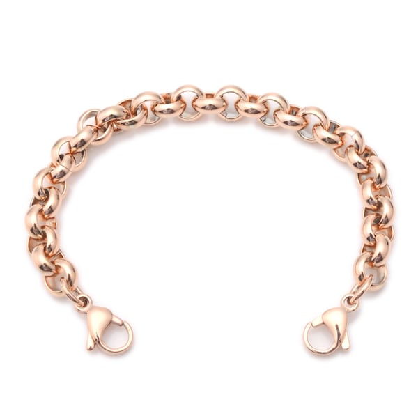 Medical ID Rose Gold Stainless Steel Rolo Interchangeable Bracelet - 5 Sizes!