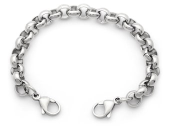 Medical ID Stainless Steel Rolo Interchangeable Bracelet - 7 Sizes!