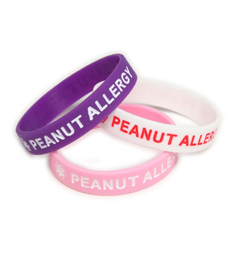 Kids Peanut Allergy Silicone Bracelets 2 Color Sets lot of Etsy