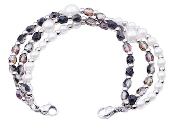 Medical ID Triple Strand Beaded Interchangeable Bracelet 5 Sizes!